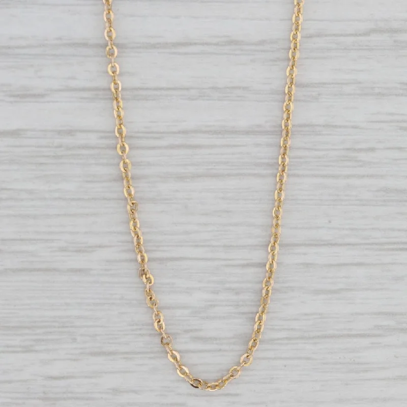 women's sterling silver pendant necklaces-Long Cable Chain Necklace 14k Yellow Gold 32" 1mm