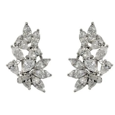 women's small stud earrings-Meva Marquise Cluster Stud Earrings