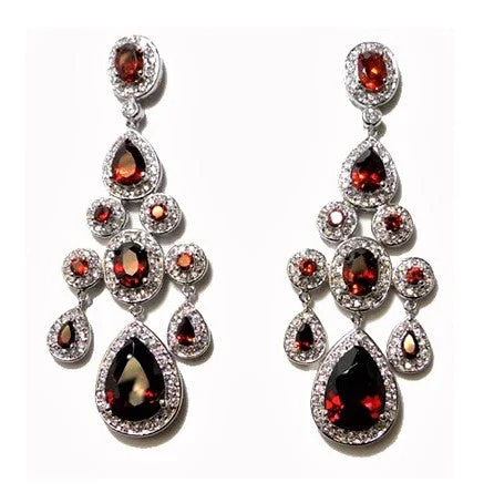 women's modern earrings-Ariana Ruby Sassy Chandelier Earrings | 71mm