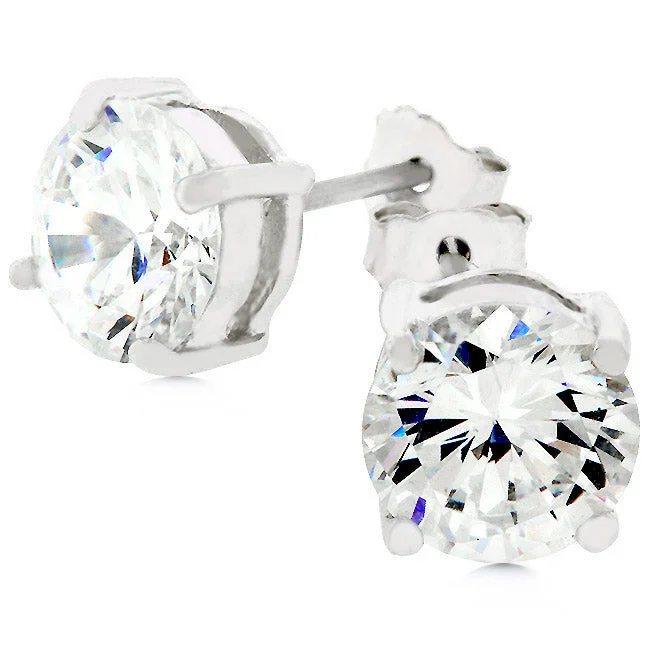 women's fashion stud earrings-Christa Round Cut Stud Earrings – 7mm  | 1.3ct | Sterling Silver