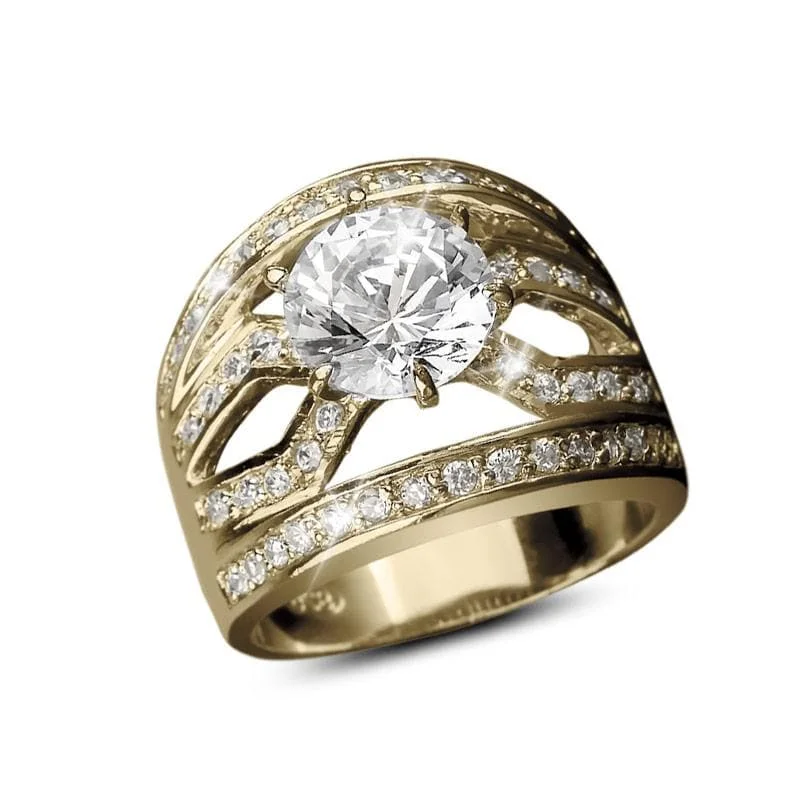 women's oval rings-Malaga Golden Ring