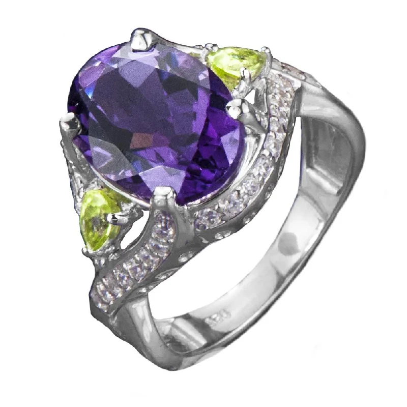 women's simple gold rings-Kamira Amethyst Ring