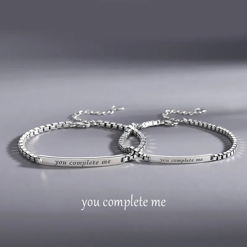 women's silver tennis bracelets-Fashion Simple Style Letter Sterling Silver Plating Bracelets