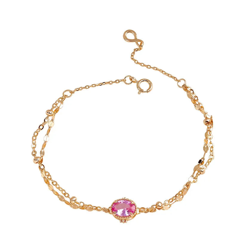 Pink Corundum Red Corundum Bracelet