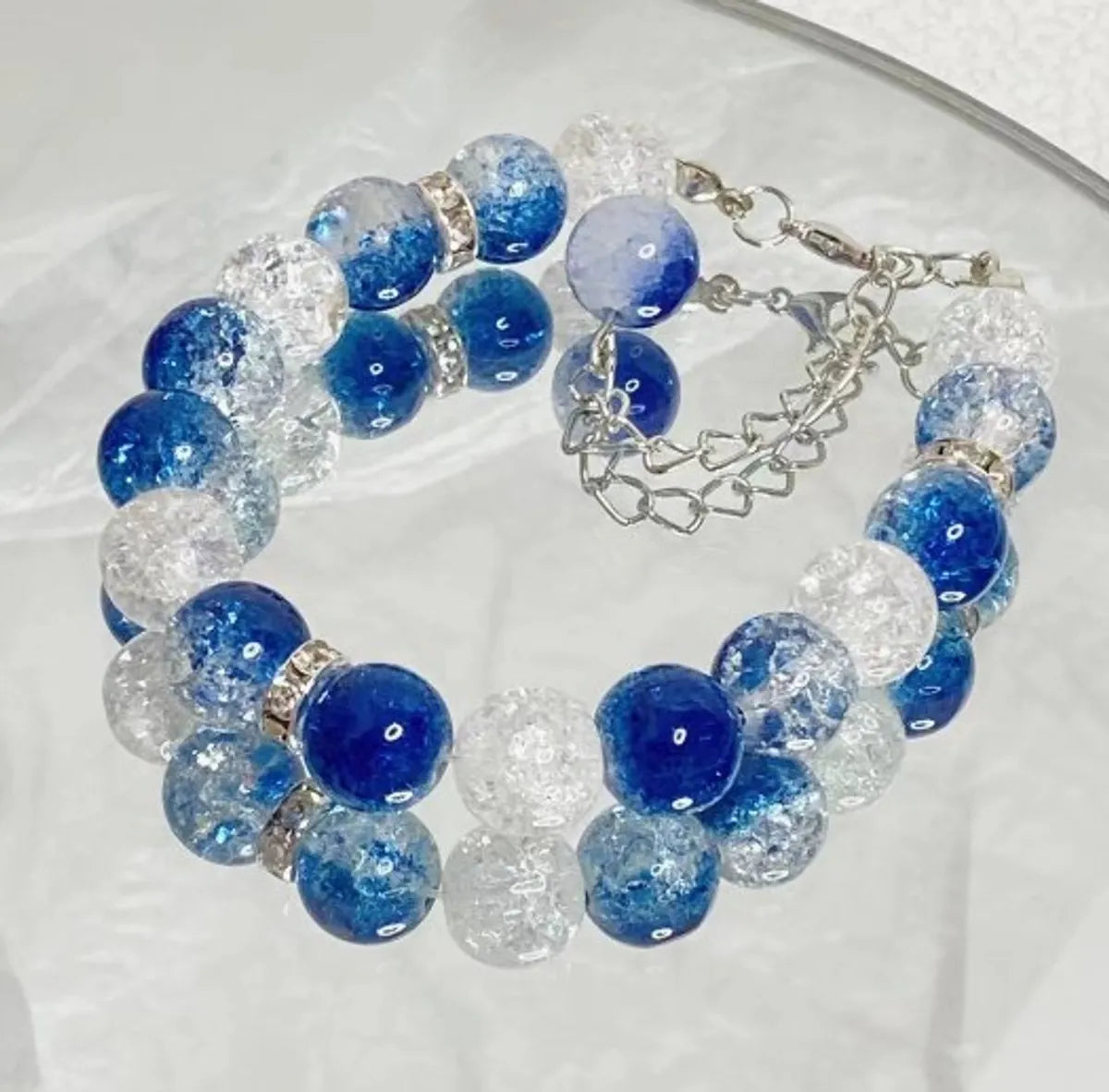 Blue Burst Beads Bracelet