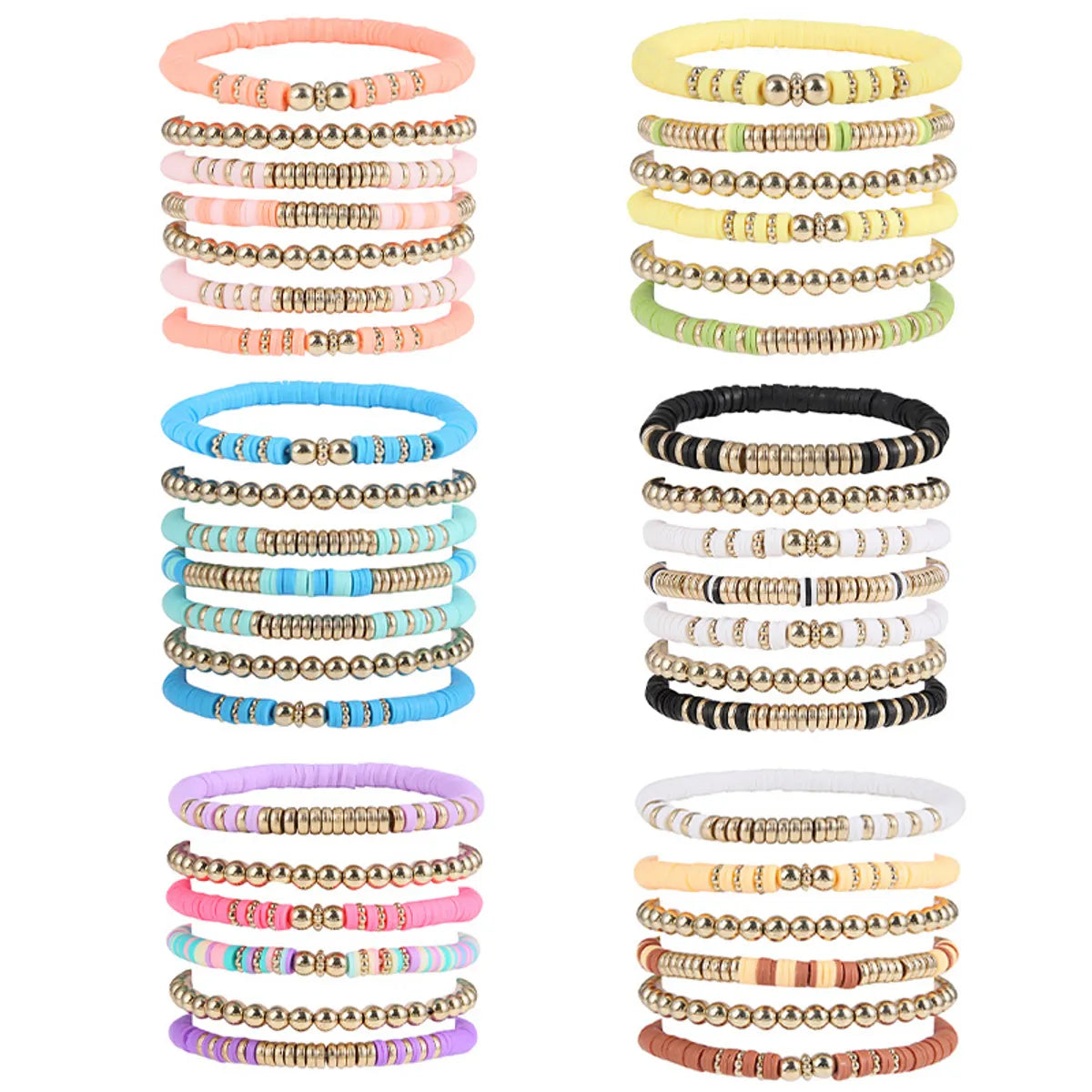 women's wedding bangle bracelets-Fashion Geometric Soft Clay Plating Unisex Bracelets 1 Set