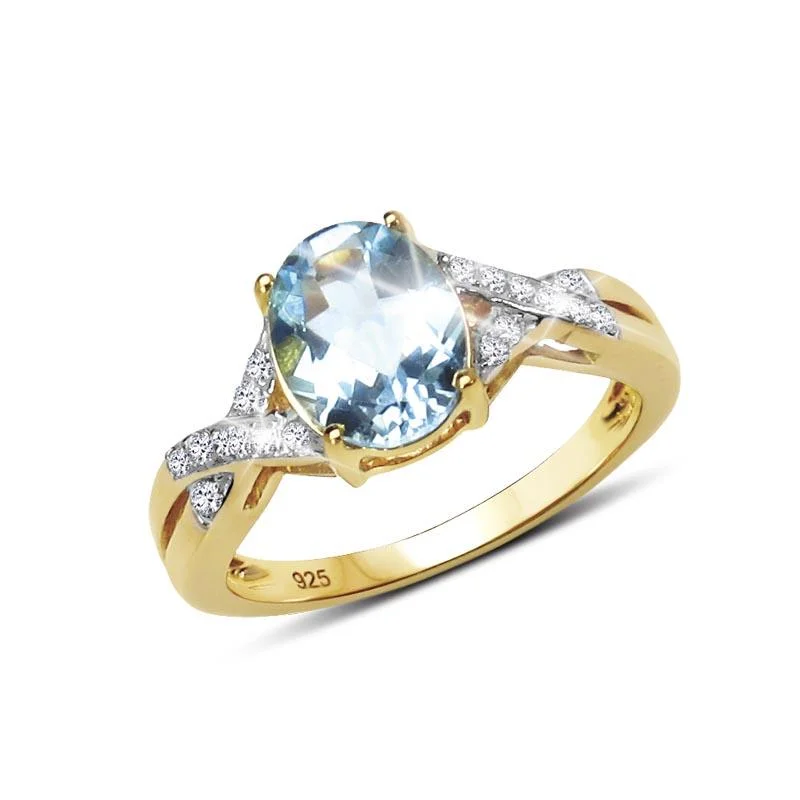 women's timeless engagement rings-Majorelle Blue Topaz Ring