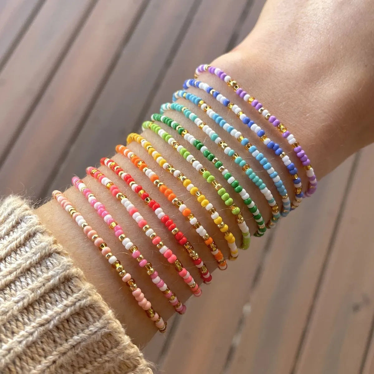 women's beaded bracelets-Casual Simple Style Geometric Seed Bead Wholesale Bracelets