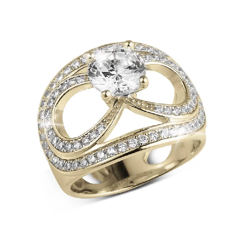 women's family rings-Infinity Solitaire Ring