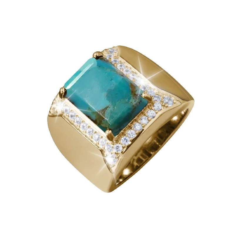 women's custom engagement rings-Tidal Turquoise Men's Ring