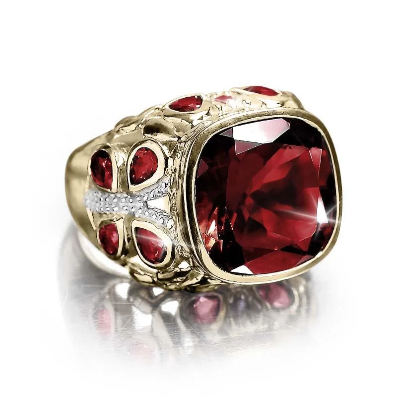 women's custom rings-Springtime Garnet Ring