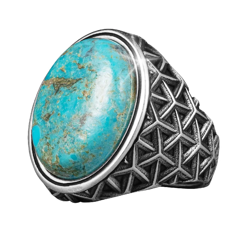 women's classic rings-Turquoise Tornado Men's Ring