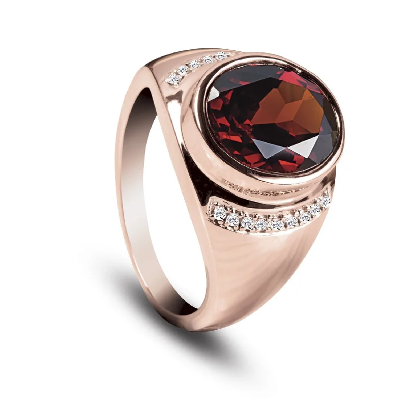 women's statement rings-Flame Garnet Ring