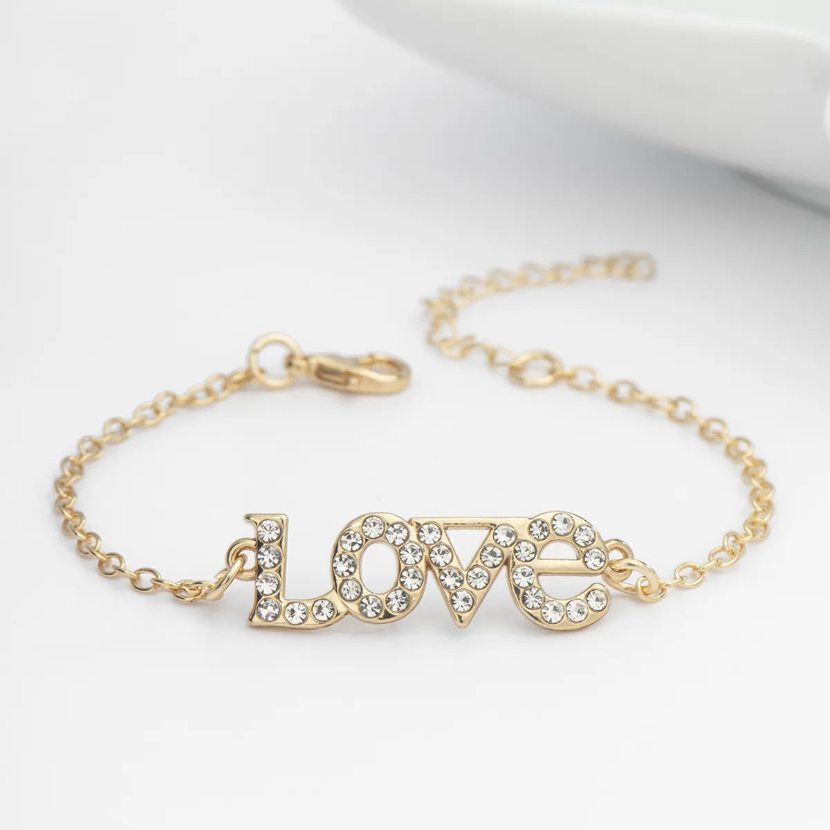 women's statement bracelets-Lady Letter Rhinestones Alloy Wholesale Bracelets