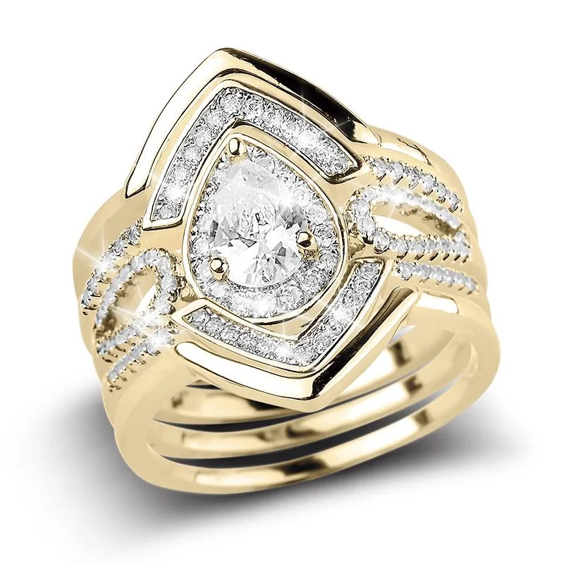 women's two-tone rings-Laurel Quintet Ring