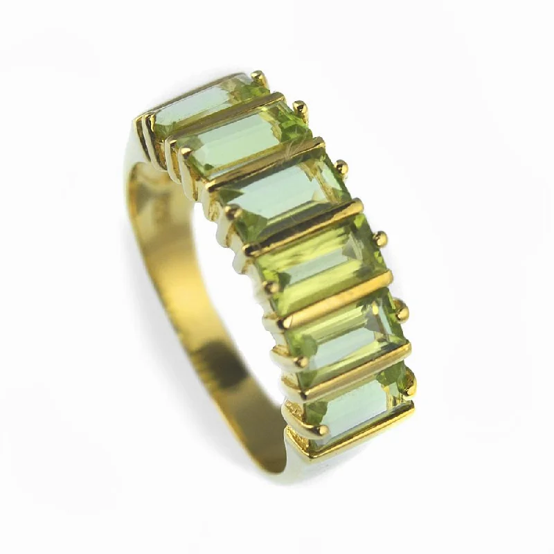 women's wedding sets with engagement rings-Peridot Baguette Ring