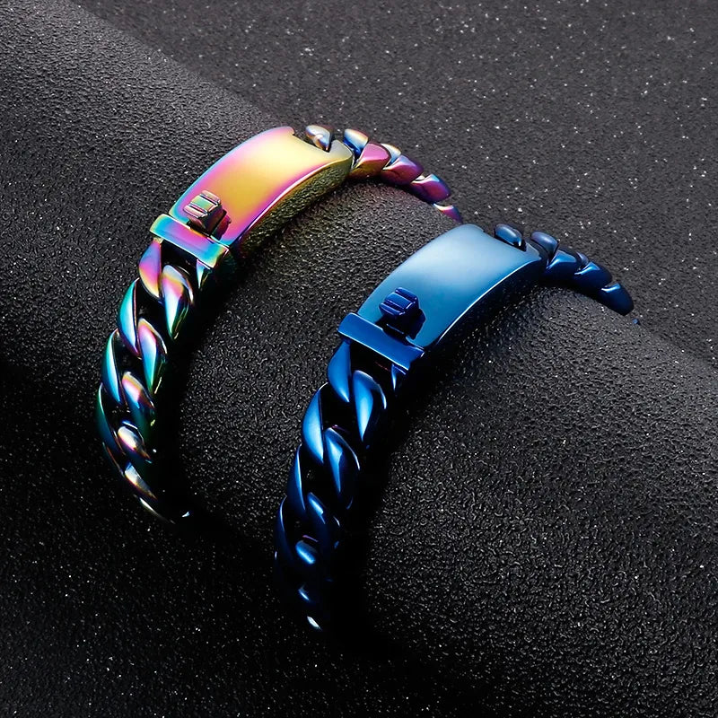 women's geometric cuff bracelets-Hip-Hop Geometric 304 Stainless Steel Men'S Bracelets