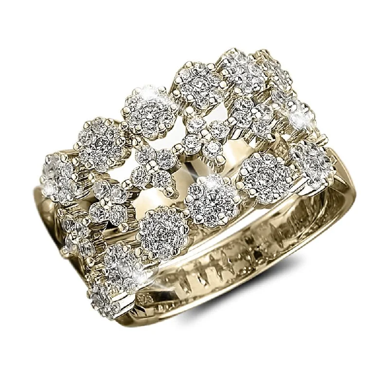 women's fashion rings-Blossom Trio Stacking Rings