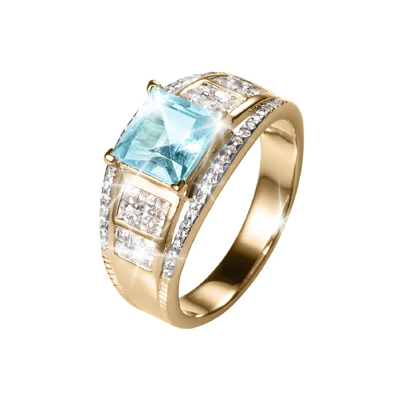 women's vintage rings-Connoisseur Blue Topaz Men's Ring