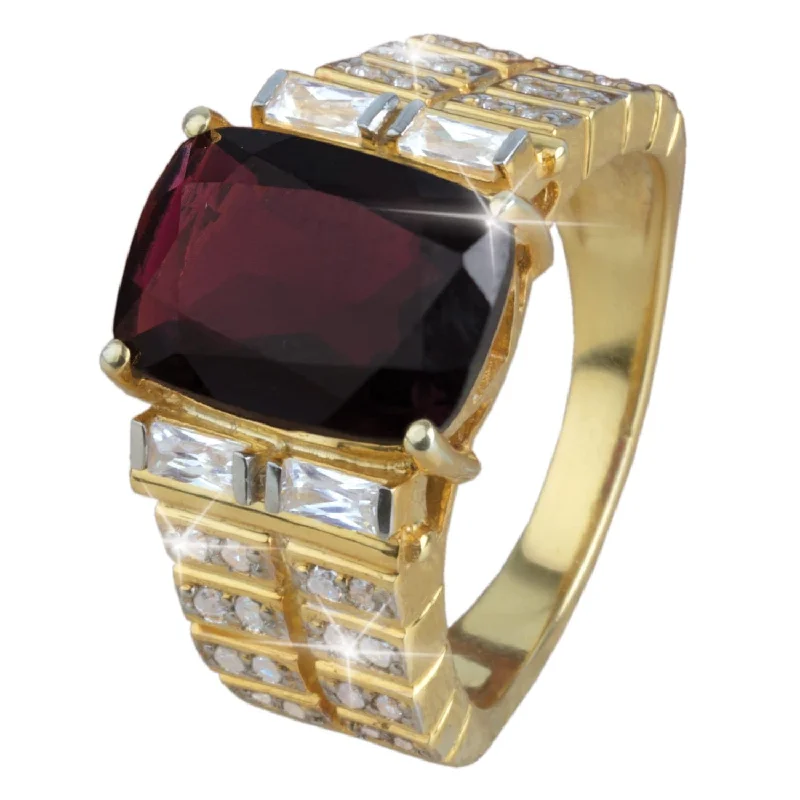 women's promise rings-Hudson Garnet Men's Ring