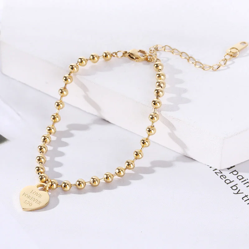 SL-0148: Heart-Shaped Ball Bracelet