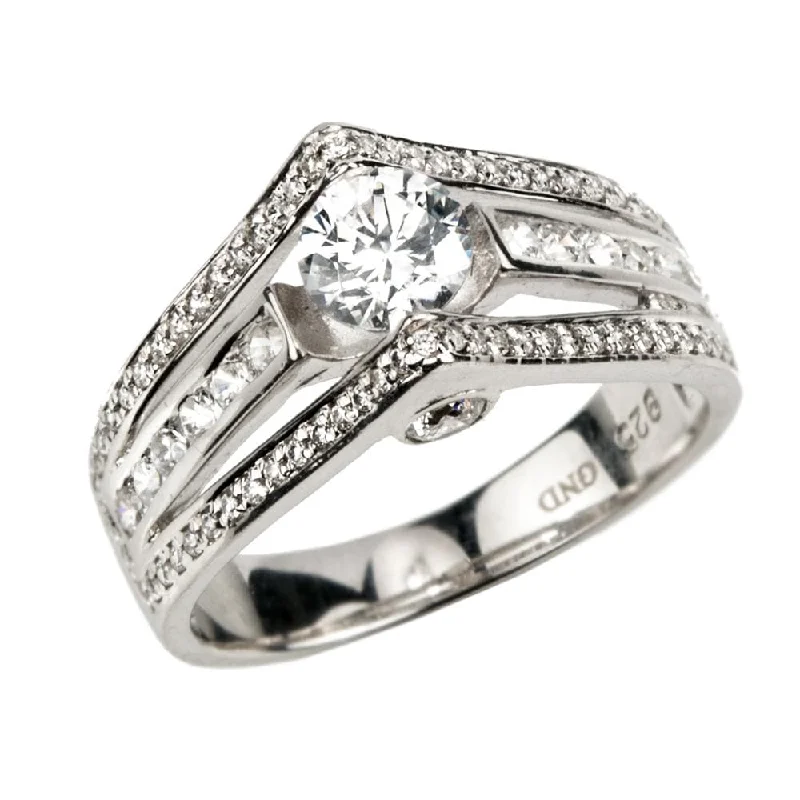 women's floral engagement rings-Point Ring