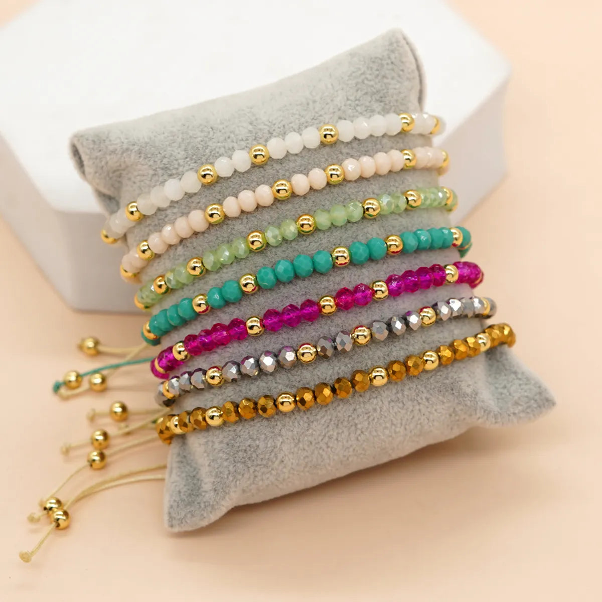 women's custom bracelets-Classic Style Color Block Artificial Crystal Copper Wholesale Bracelets