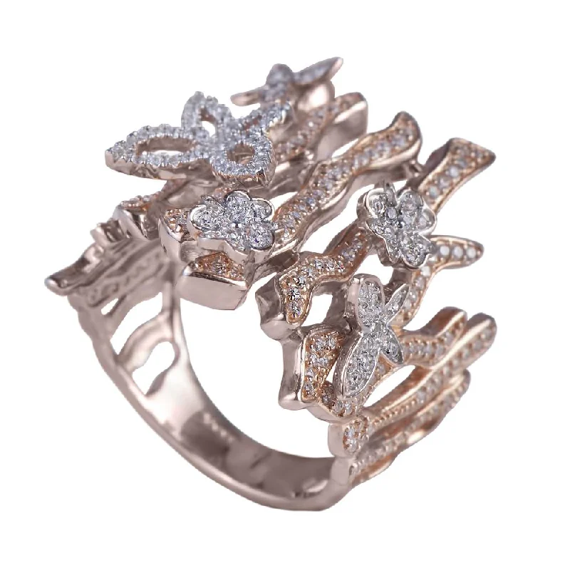 women's twist rings-Woodland Butterfly Ring