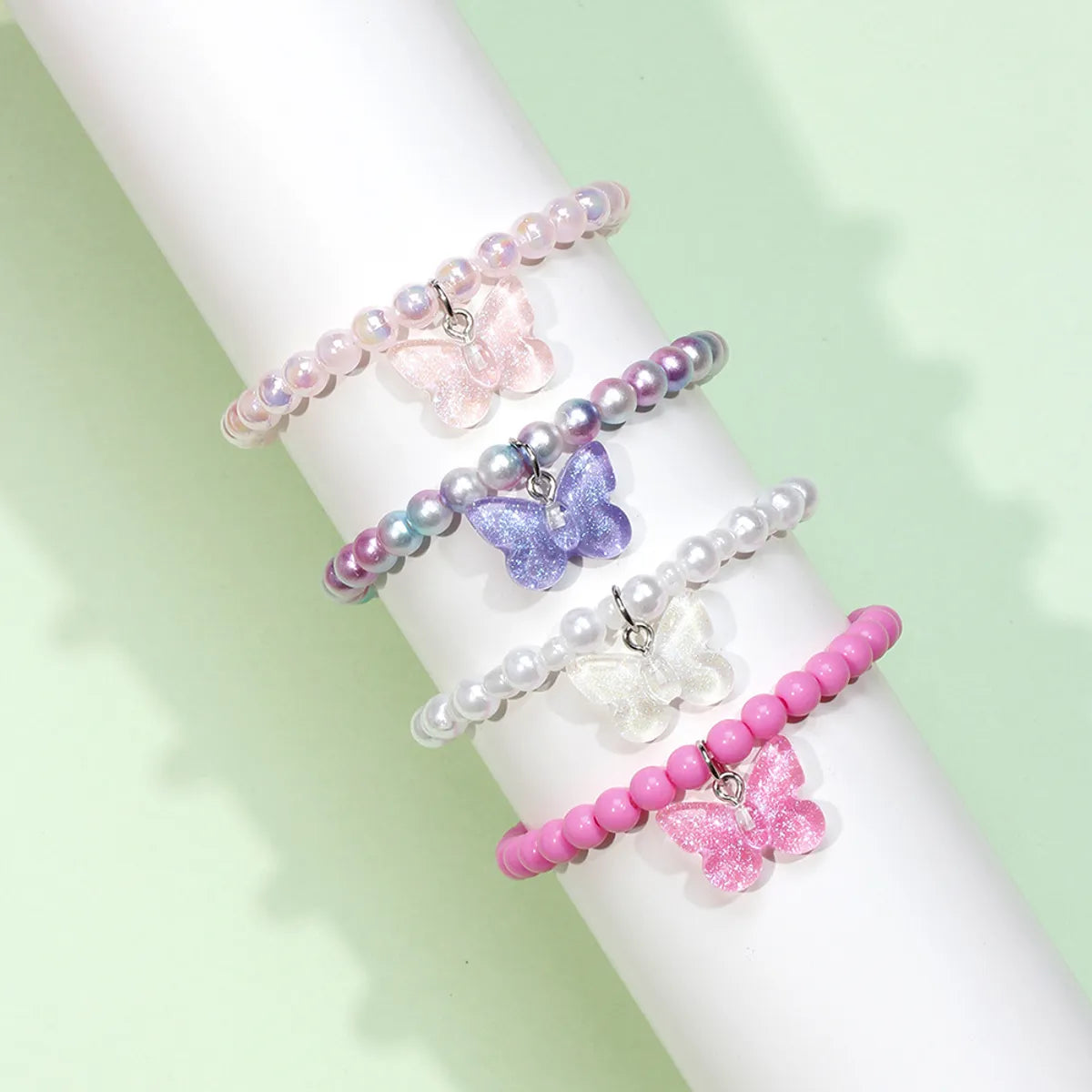 women's vintage bracelets-Simple Style Butterfly Plastic Beaded Kid's Bracelets