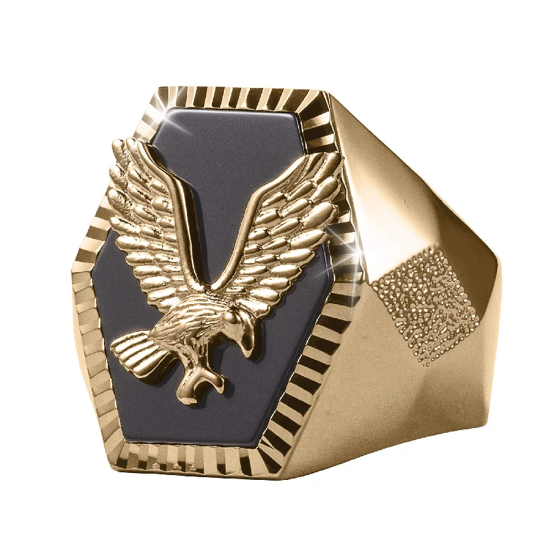 women's unique gemstone rings-Eagle Crest Men's Ring