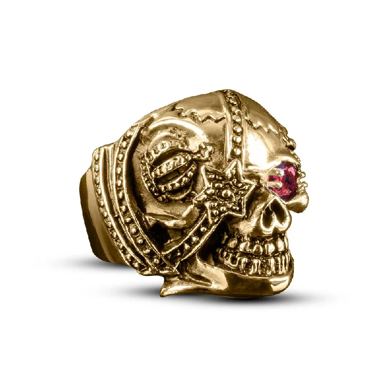 women's gemstone wedding rings-Riotous Skull Ring