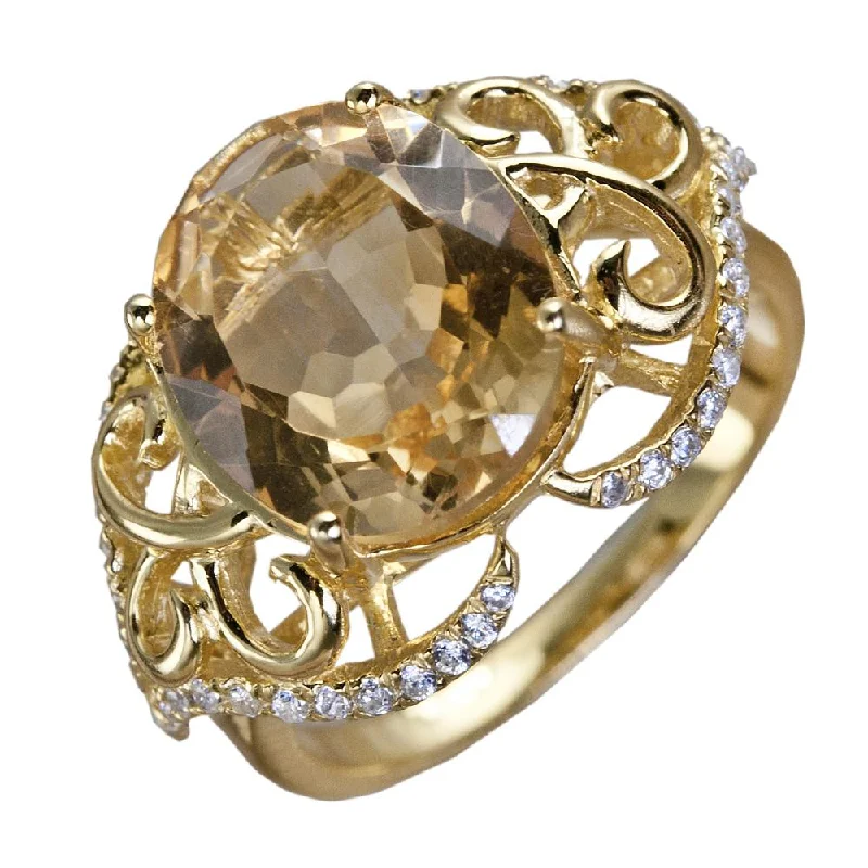 women's engagement ring with sapphire-Citrine Solero Ring