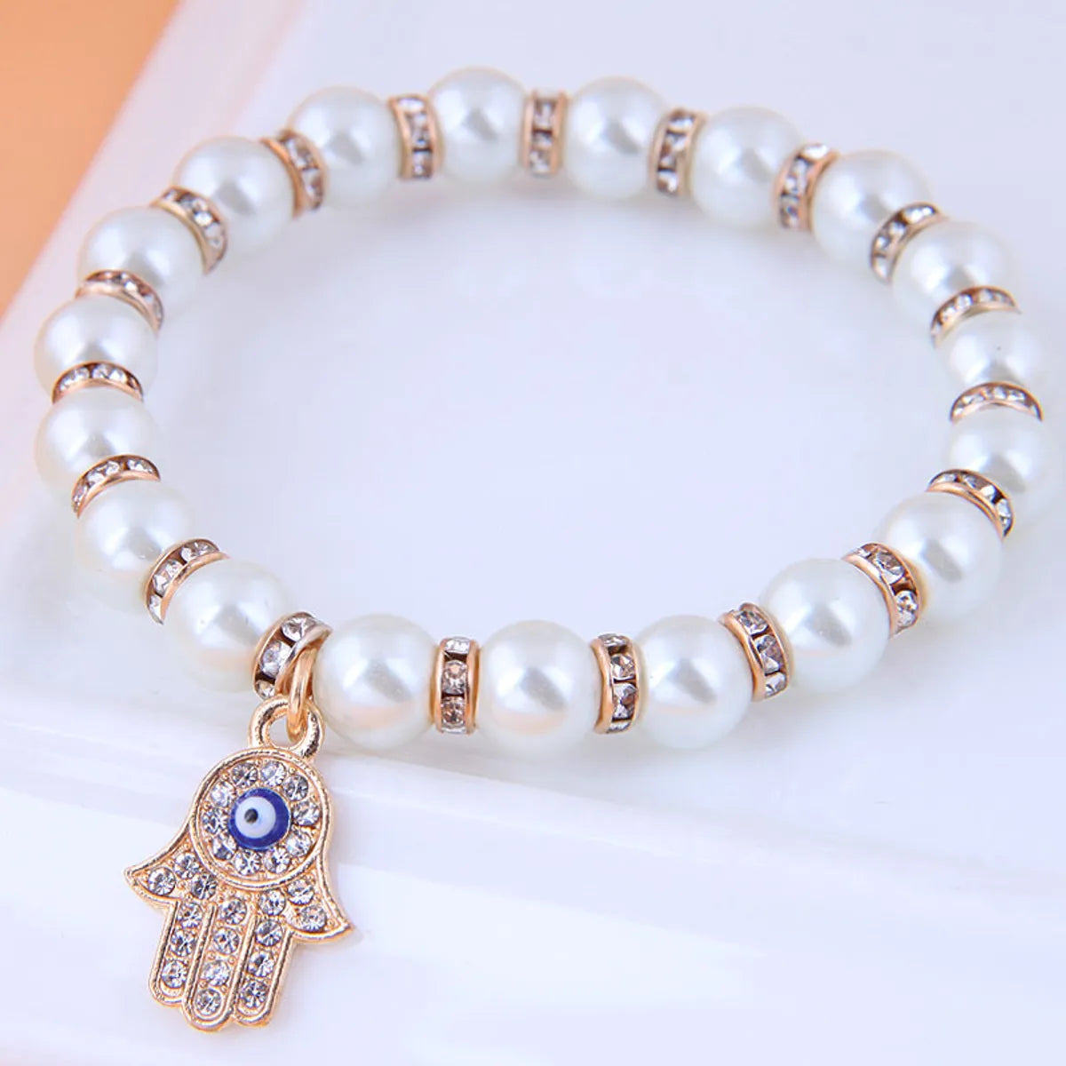 women's silver tennis bracelets-Korean Fashion Alloy Pendant Devil'S Eye Palm Bracelet