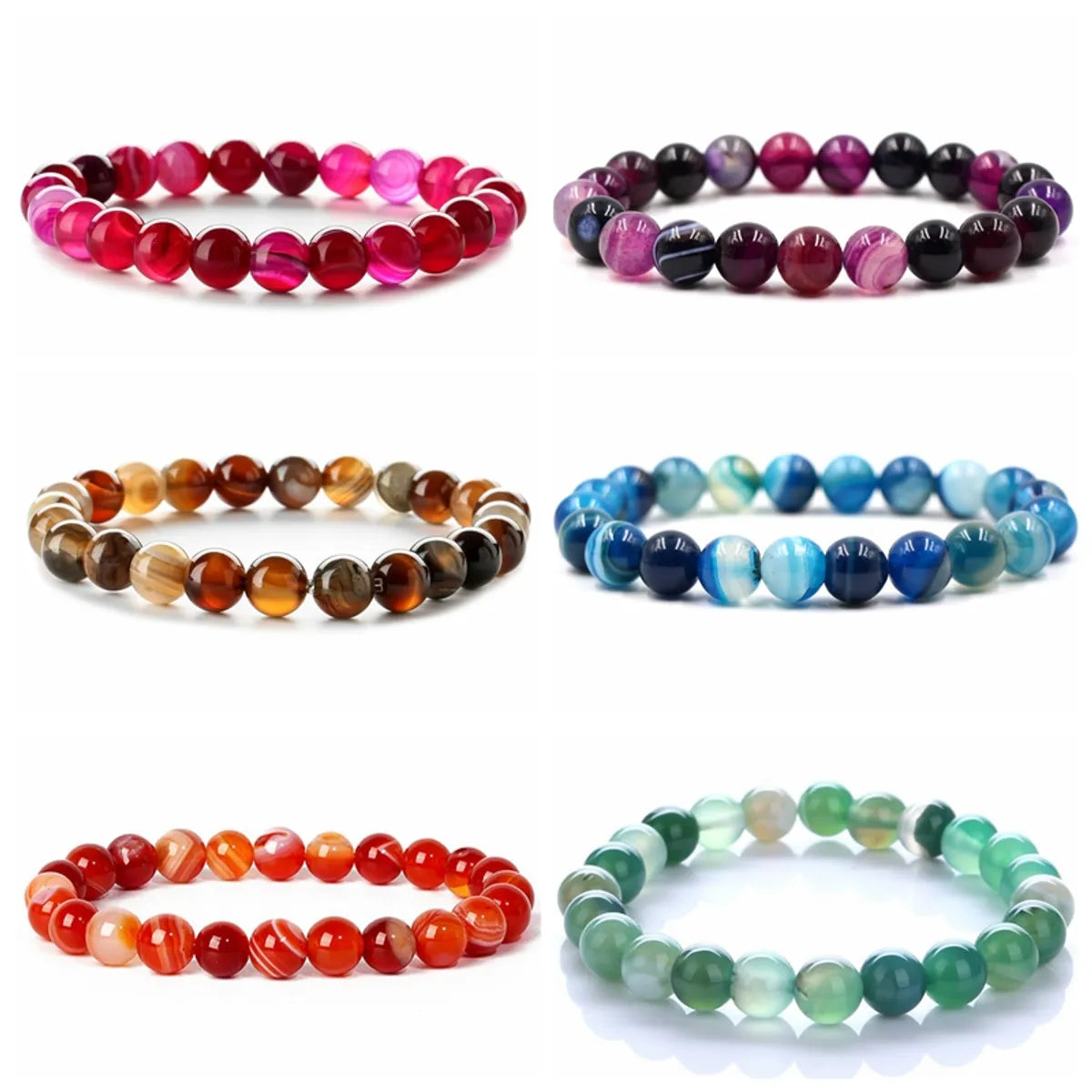 women's mixed metal bracelets-Retro Geometric Natural Stone Beaded Bracelets