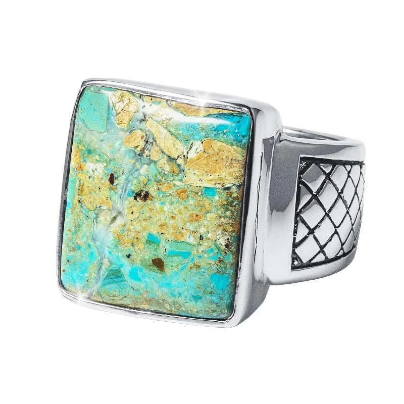 women's platinum rings-Opal Horizon Men's Ring