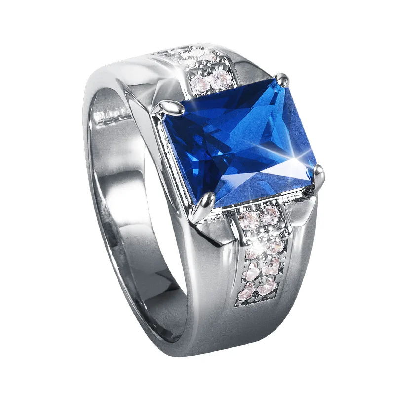 women's classic rings-Contender Blue Men's Ring