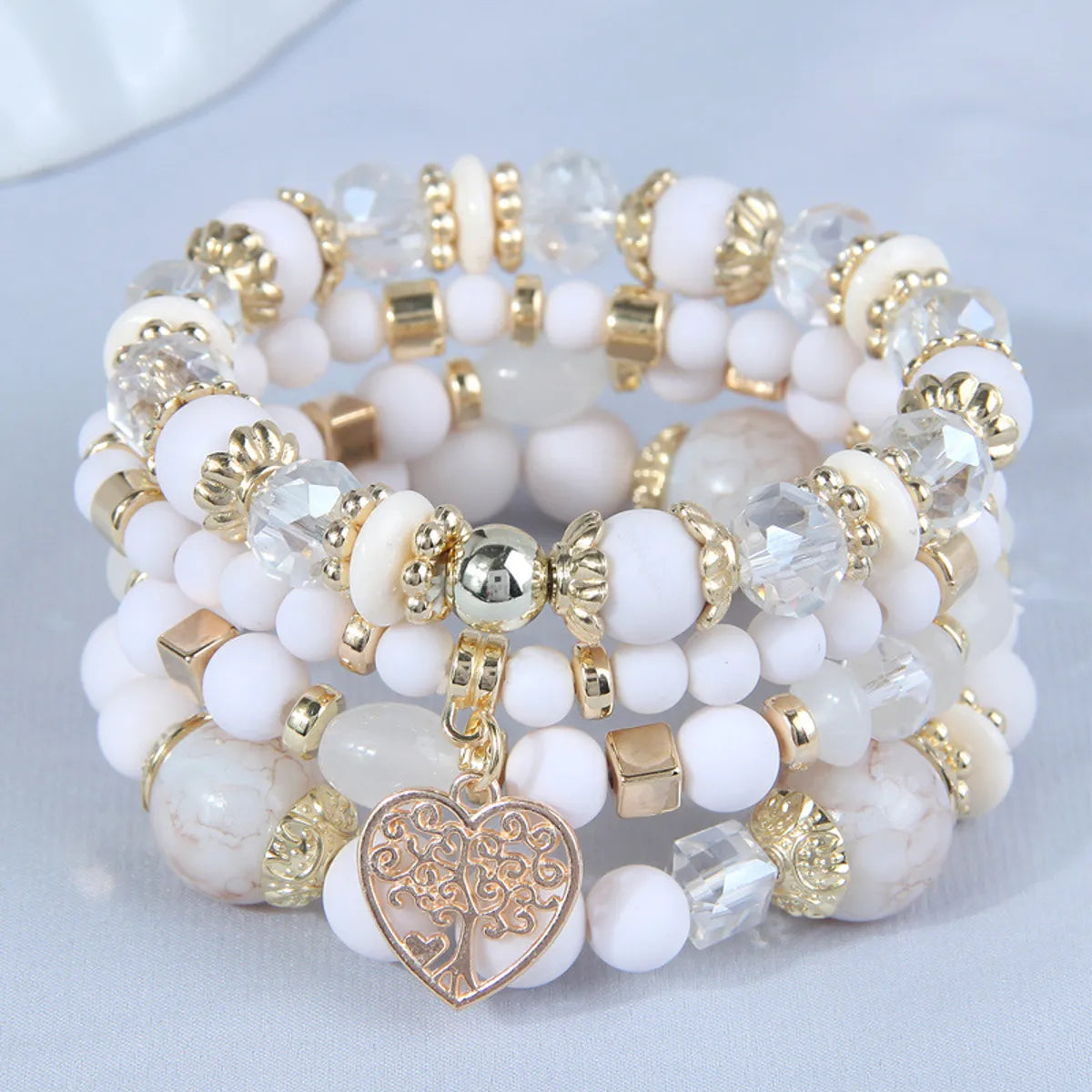 women's minimalist bracelets-Casual Vacation Tree Heart Shape Alloy Glass Wholesale Bracelets