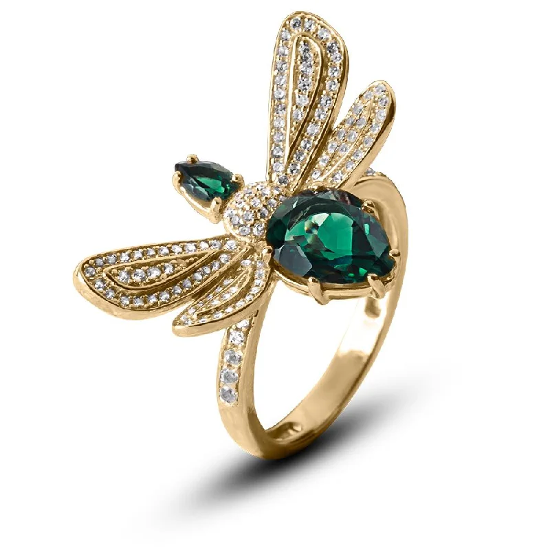 women's gemstone rings-Ladies' Dragonfly Ring