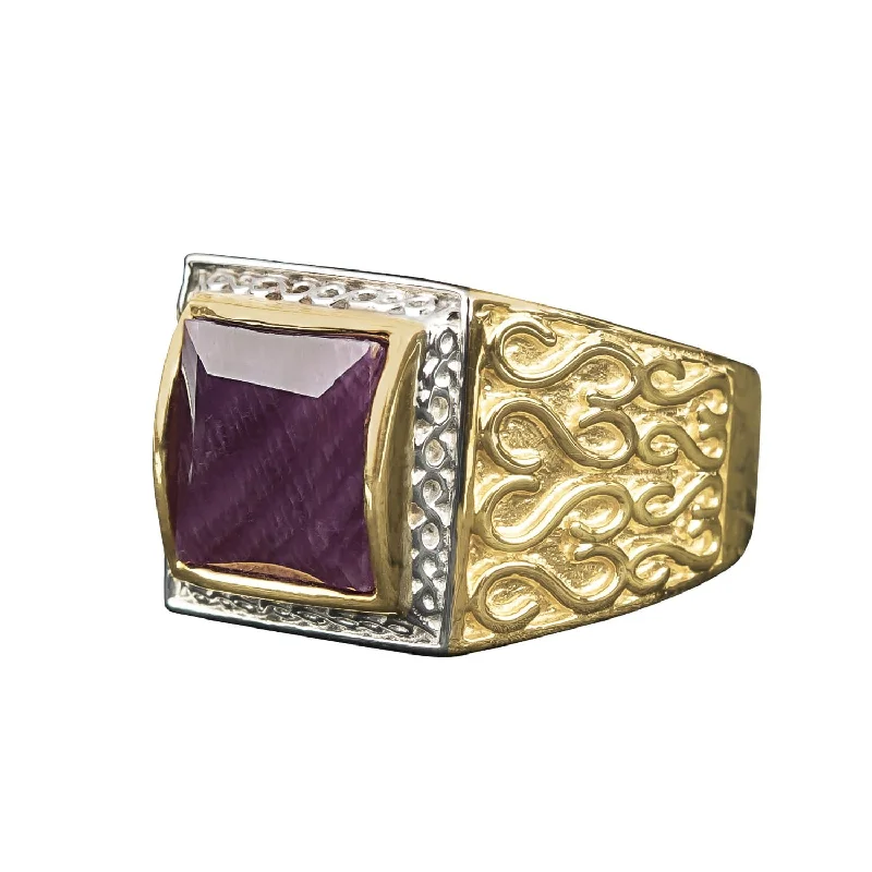 women's simple gold rings-Kansas Ruby Ring