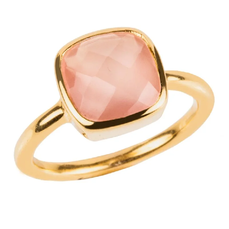 women's engagement ring with sapphire-Dream Gems Ring Pink Quartz