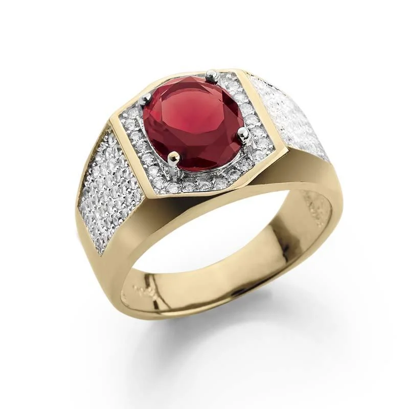 women's unique gemstone rings-Rialto Red Men's Ring