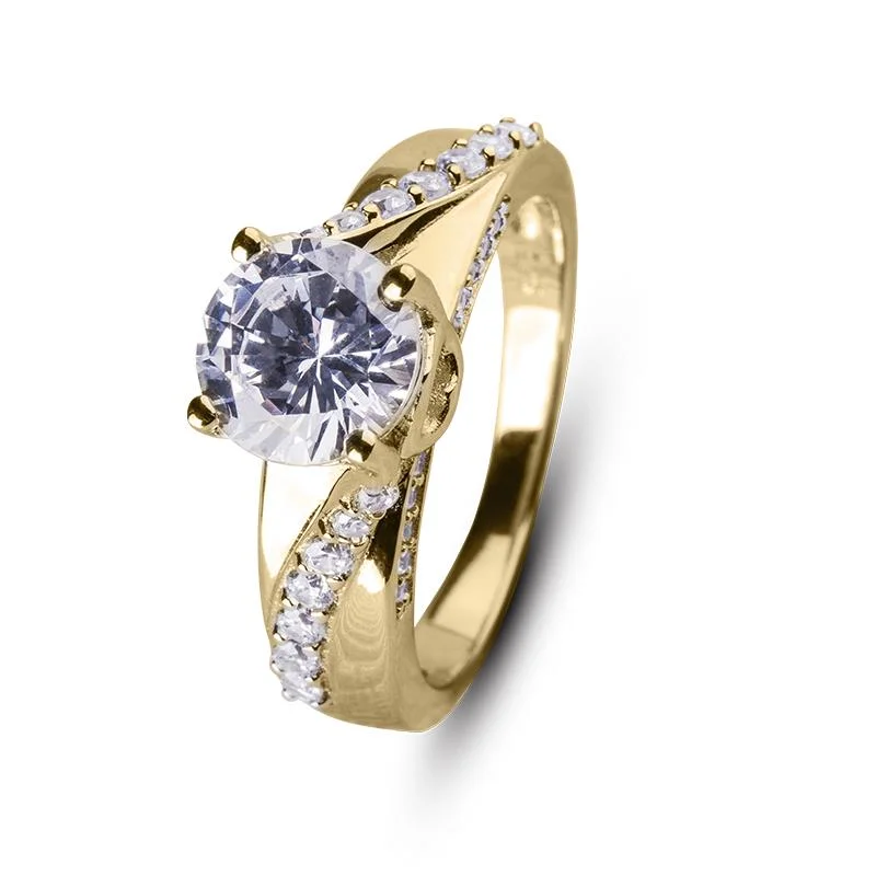 women's halo diamond rings-Oliva Glisten Ring