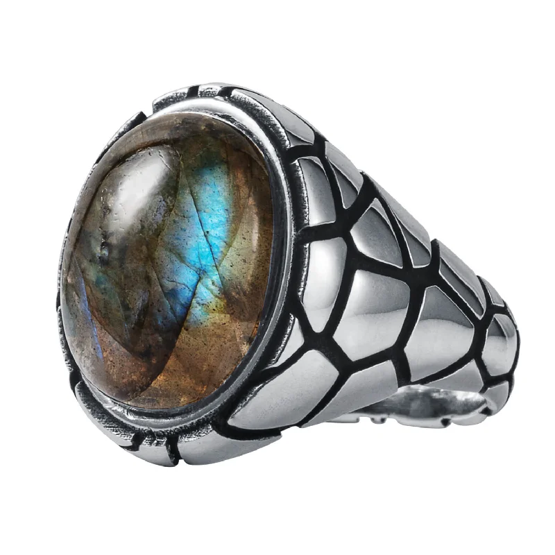 women's vintage gold rings-Cobra Labradorite Men's Ring