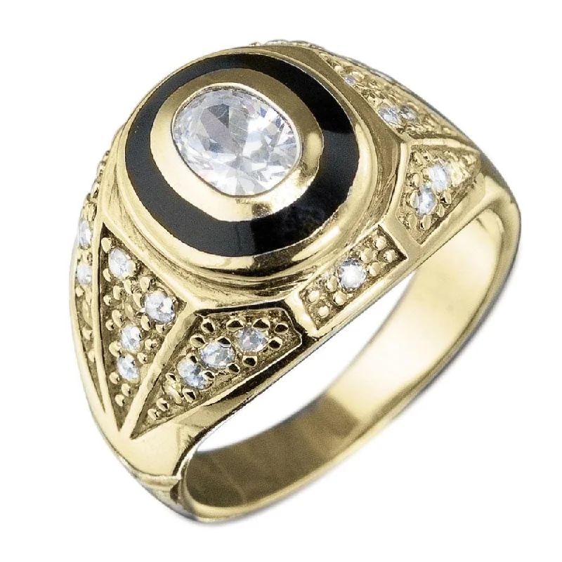 women's handmade rings-Men's College Gold Ring