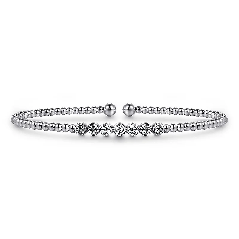 women's crystal bangles-Gabriel & Co. 14K White Gold Diamond Bangle