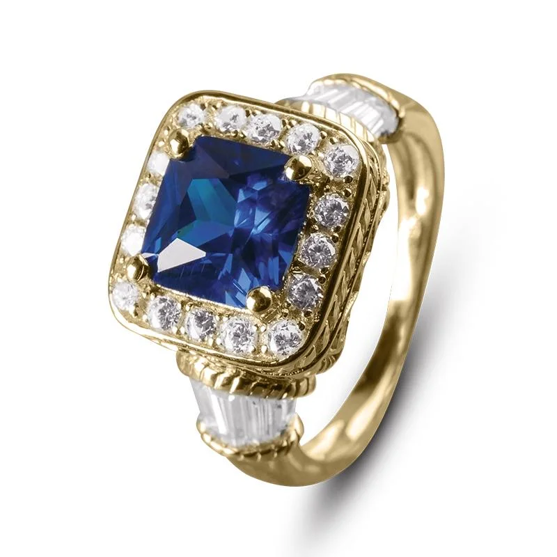 women's oval cut rings-Princesa Azul Ring