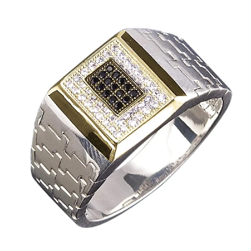 women's silver rings-Puzzle Men's Ring