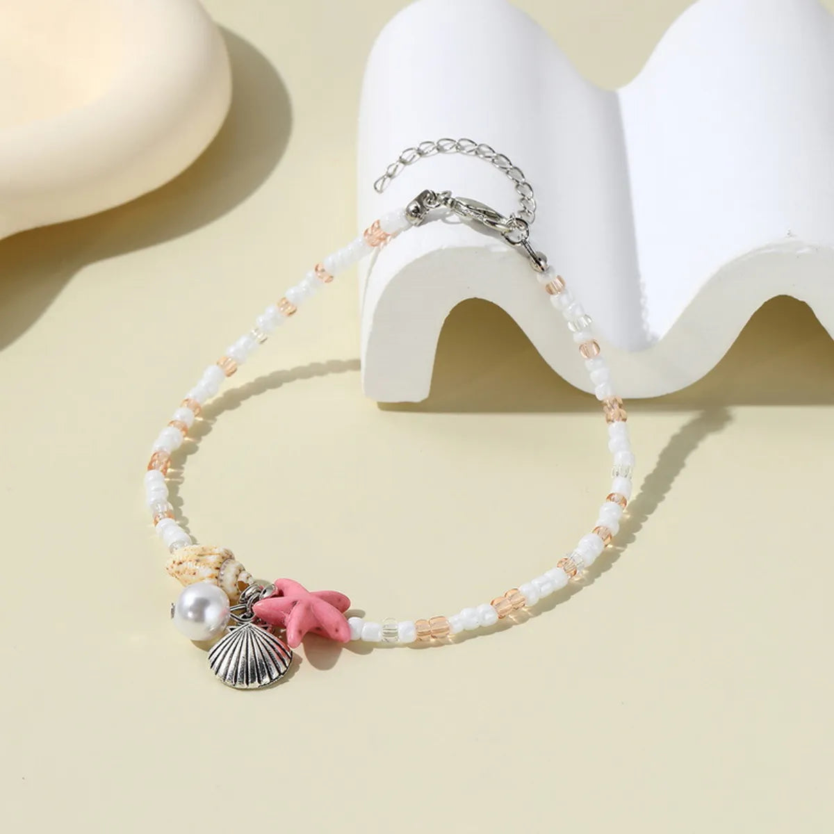 #2 Pink-Starfish Shell-Anklet