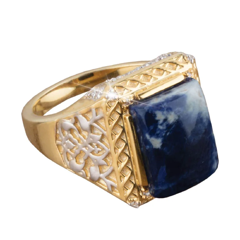 women's eternity bands-Sodalite Men's Ring