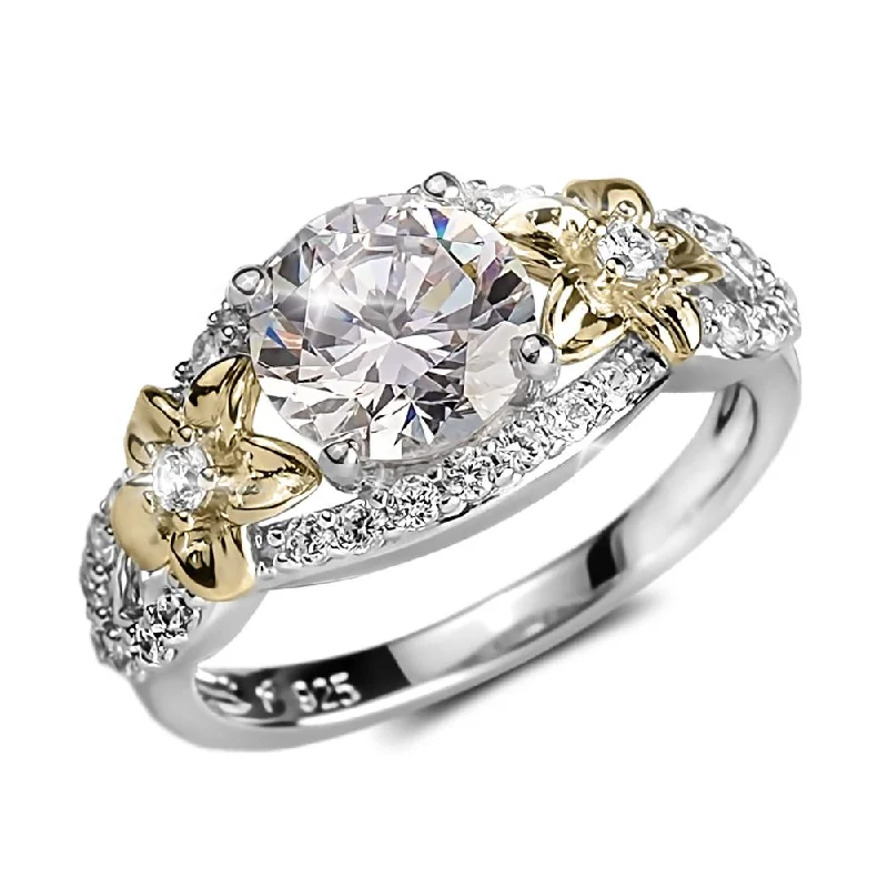 women's wedding set rings-Floria Ring